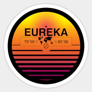 Eureka, Nunavut Retro Sunset Sticker